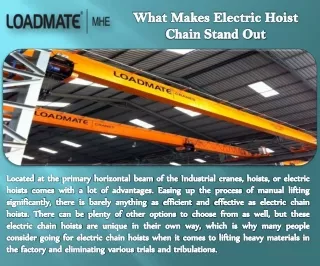 What Makes Electric Hoist Chain Stand Out