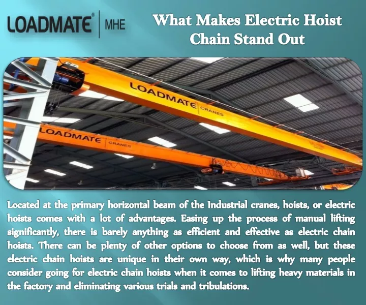 what makes electric hoist chain stand out