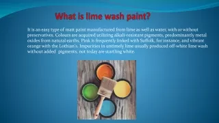 what is lime wash paint