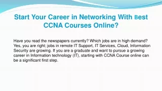start y our career in networking with b est ccna courses online