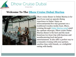 Dhow Cruise Dubai Marina