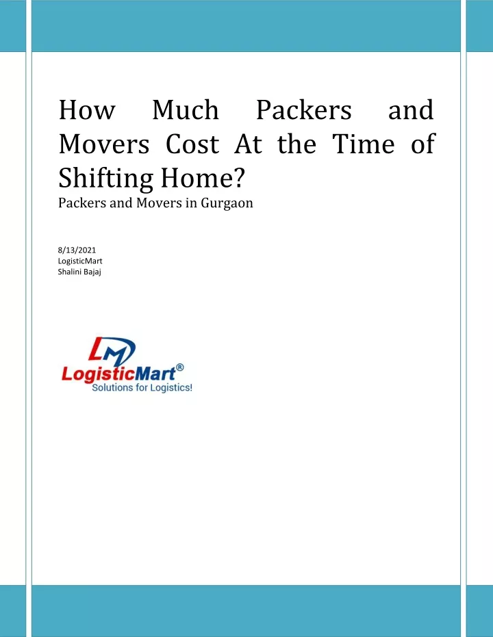 how movers cost at the time of shifting home