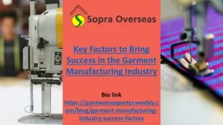 Key Factors to Bring Success in the Garment Manufacturing Industry