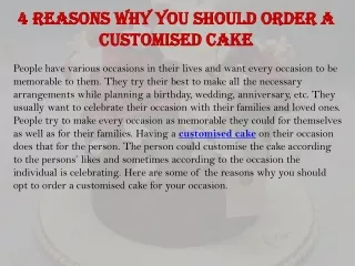 4 reasons why you should order a customised cake