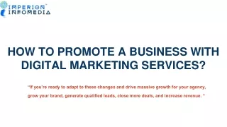 HOW TO PROMOTE A BUSINESS WITH DIGITAL MARKETING SERVICES