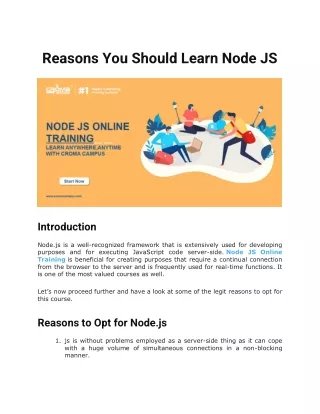 reasons you should learn node js