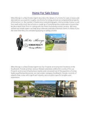 Home For Sale Estero