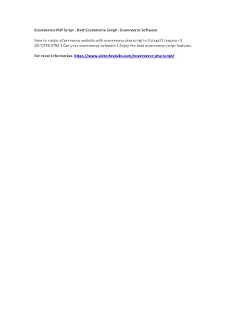 ecommerce php script best ecommerce script