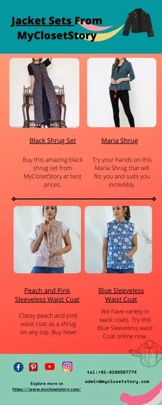 Order now Jacket Sets Online at best prices from MyClosetStory