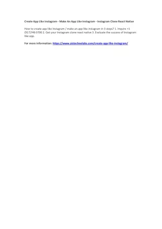 create app like instagram make an app like