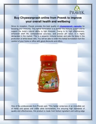 buy chyawanprash online from pravek to improve