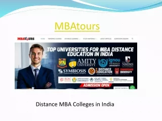Distance MBA Colleges in India