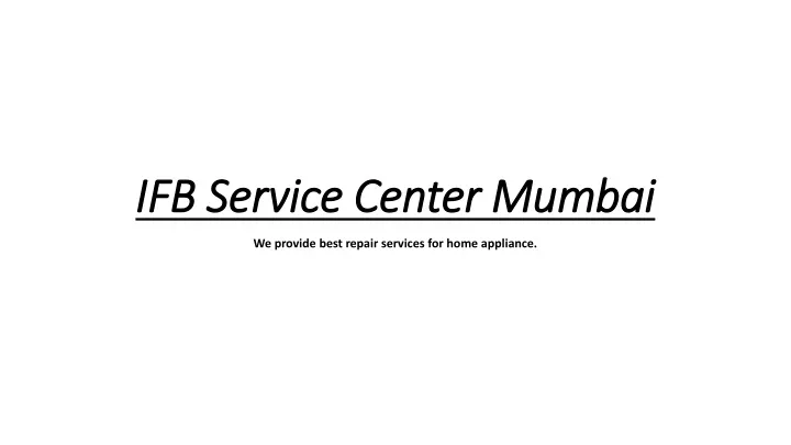 ifb service center mumbai