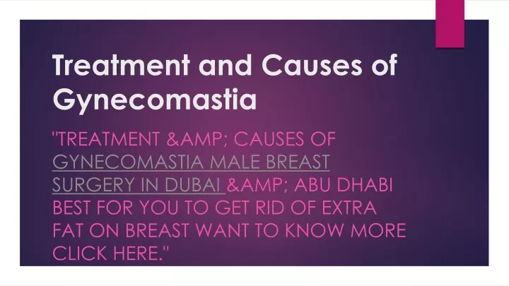 treatment and causes of gynecomastia