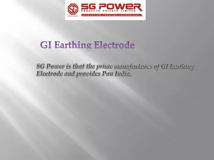 gi earthing electrode