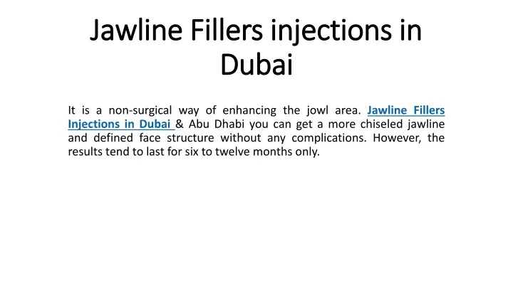 jawline fillers injections in dubai