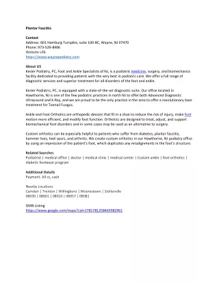 plantar fasciitis contact address 601 hamburg