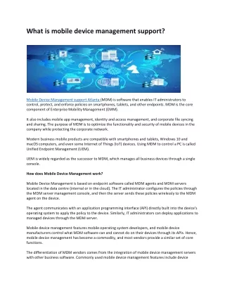 What is mobile device management support-converted