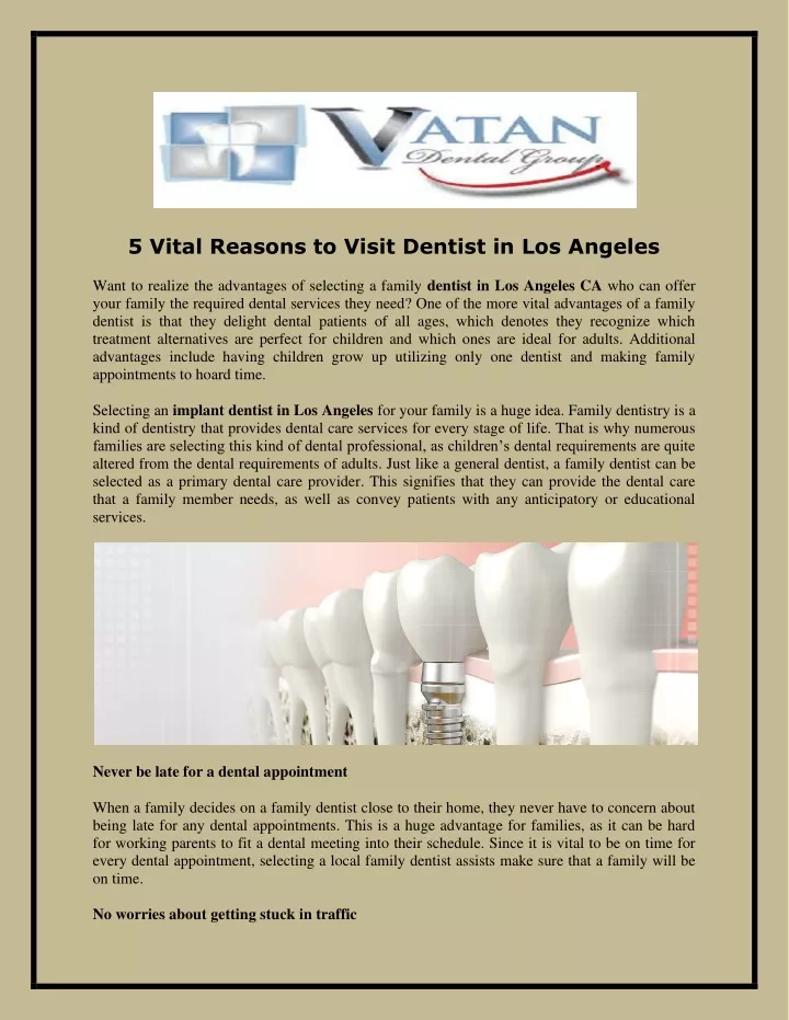 5 vital reasons to visit dentist in los angeles