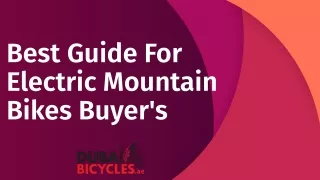 Best Guide For Electric Mountain Bikes Buyer's (1)