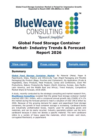 global food storage container market is poised