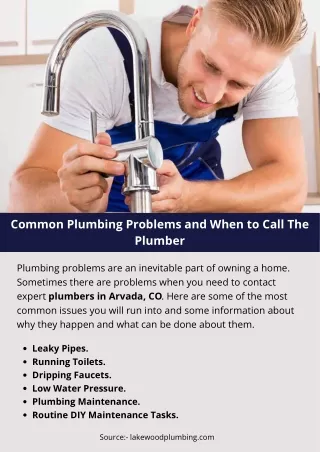 Common Plumbing Problems and When to Call The Plumber