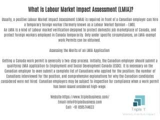 What is Labour Market Impact Assessment (LMIA)?