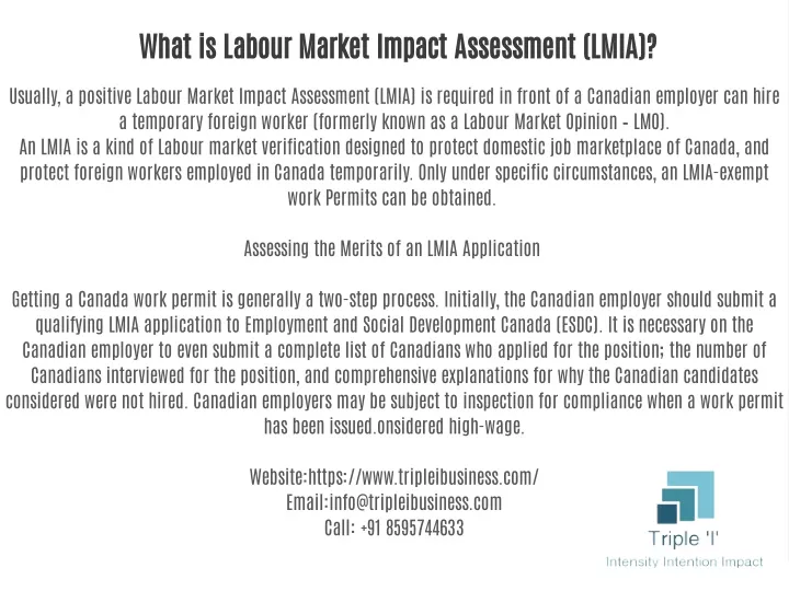 what is labour market impact assessment lmia