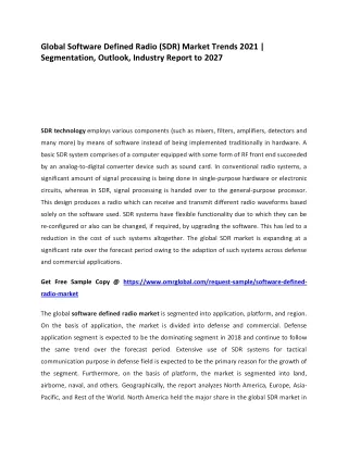 global software defined radio sdr market trends