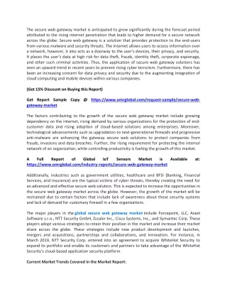 the secure web gateway market is anticipated