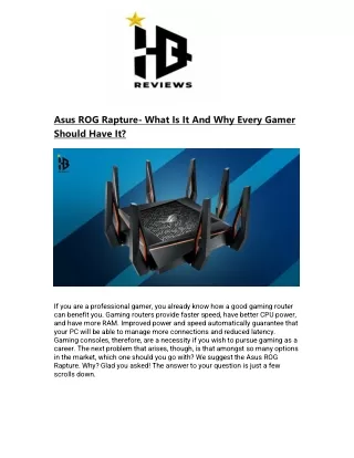 asus rog rapture what is it and why every gamer