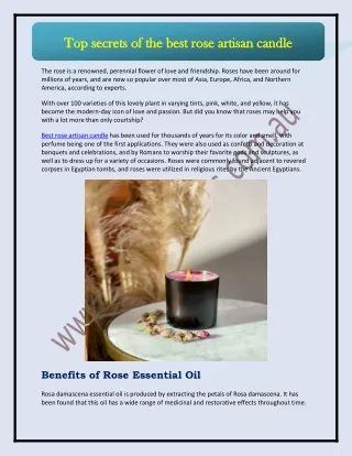 Top secrets of the best rose artisan candle