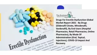 Drugs For Erectile Dysfunction Global Market Report 2021
