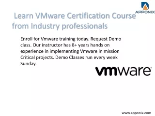 Learn VMware Certification Course from Industry professionals