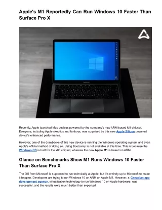 Apple’s M1 Reportedly Can Run Windows 10 Faster Than Surface Pro X