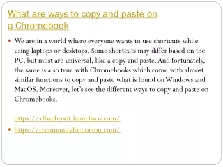 What are ways to copy and paste on a Chromebook
