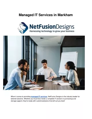 Best Managed IT Services in Markham | Net Fusion Designs