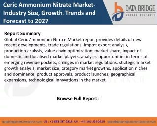 Ceric Ammonium Nitrate Market | Demand for create Robust Opportunities