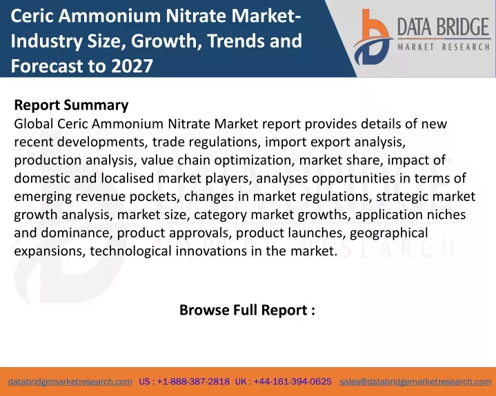 ceric ammonium nitrate market industry size
