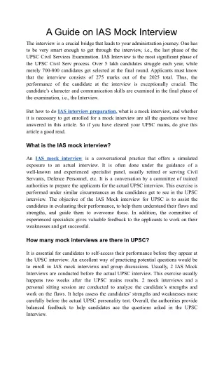 a guide on ias mock interview