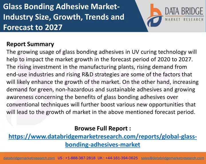 glass bonding adhesive market industry size