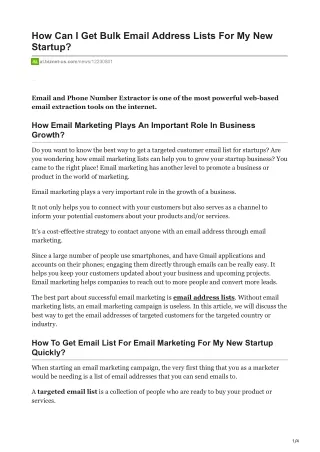 how can i get bulk email address lists