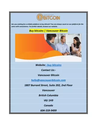 Buy bitcoins Vancouver Bitcoin