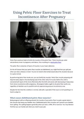 using pelvic floor exercises to treat