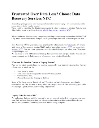 frustrated over data loss choose data recovery