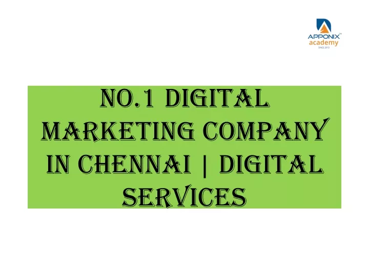 no 1 digital marketing company in chennai digital services