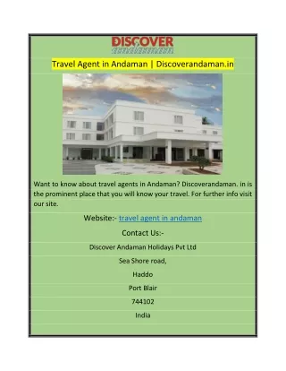 Travel Agent in Andaman | Discoverandaman.in