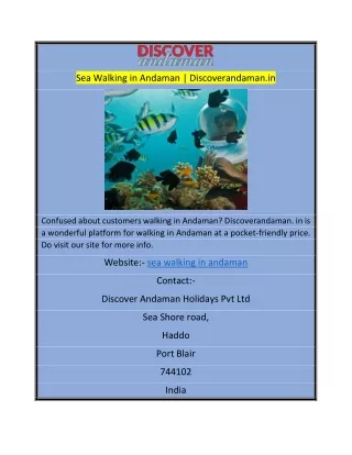 SSea Walking in Andaman | Discoverandamea Walking in Andaman  Discoverandaman.in