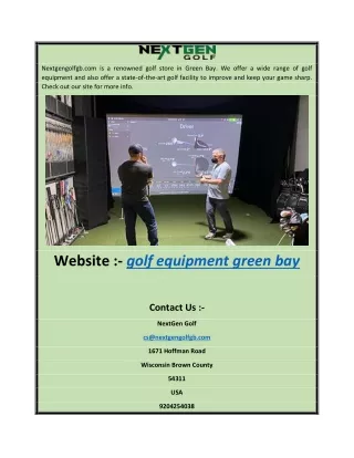 Golf Equipment Green Bay   Nextgengolfgb.com  13