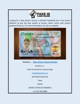 Fake Drivers License Florida | Fakeidndl.com